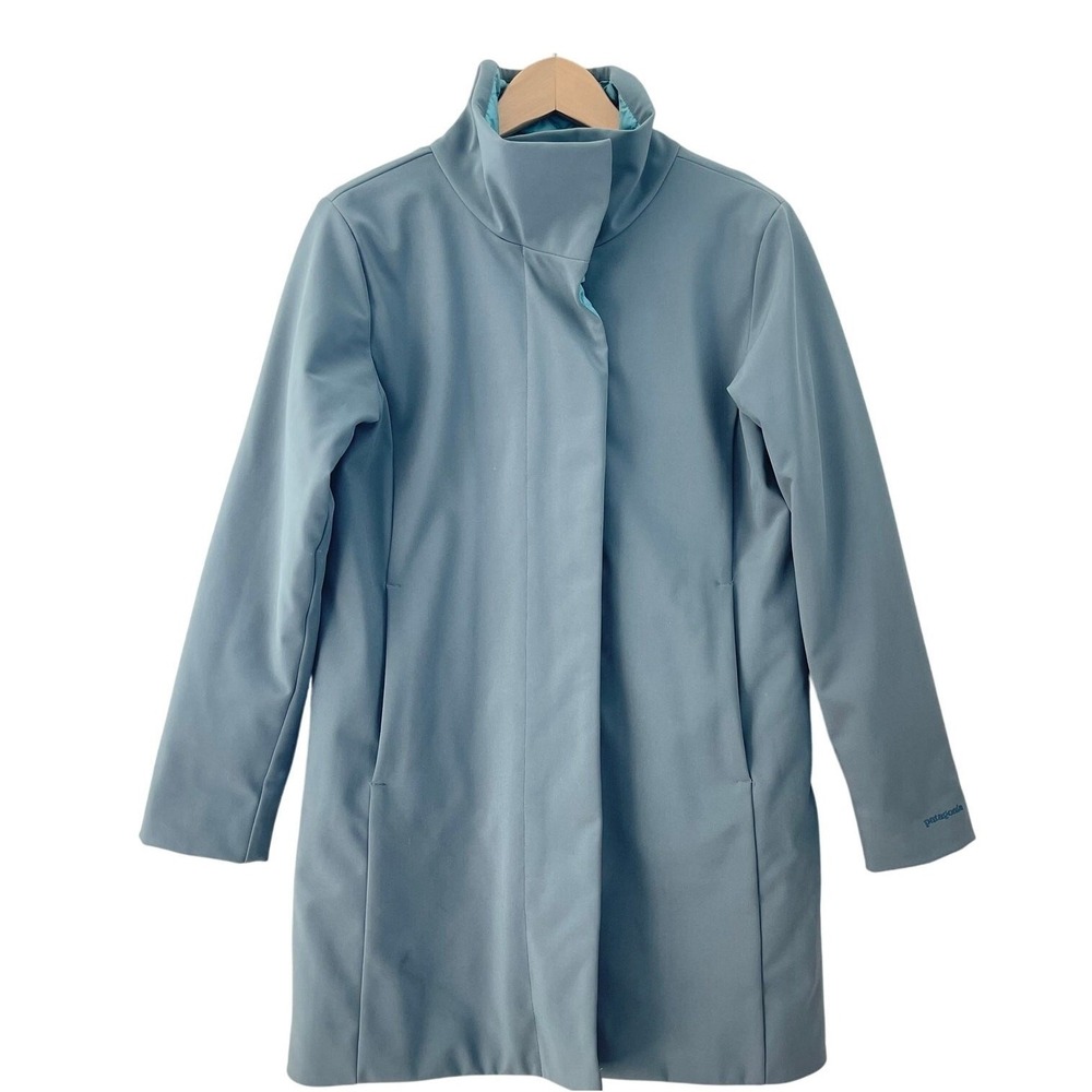 Patagonia Light Blue Teal Sidesend Insulated Rain Jacket Parka XS